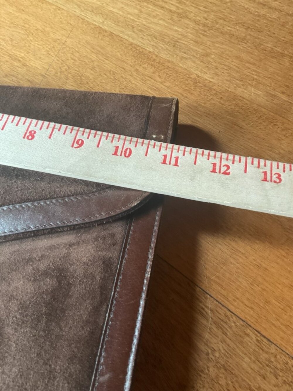 RARE Salvatore Ferragamo Vintage Brown Suede And Leather Clutch *READ* See 📸 - Picture 11 of 16